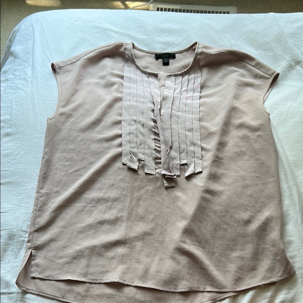 J Crew Women's Pink Pleated Top